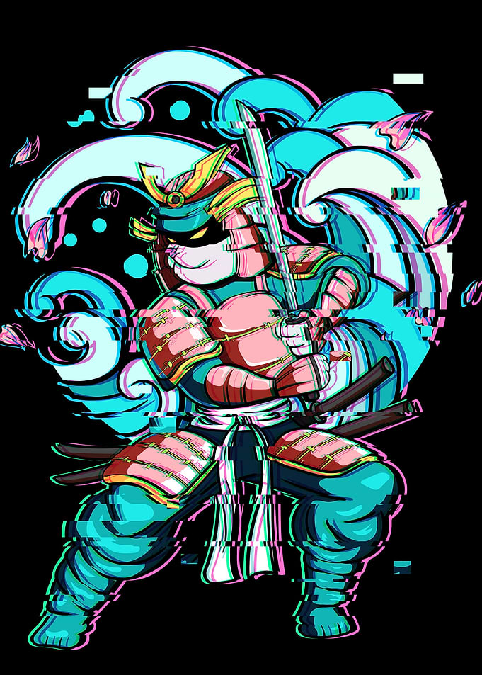 Samurai Maneki Neko Cat