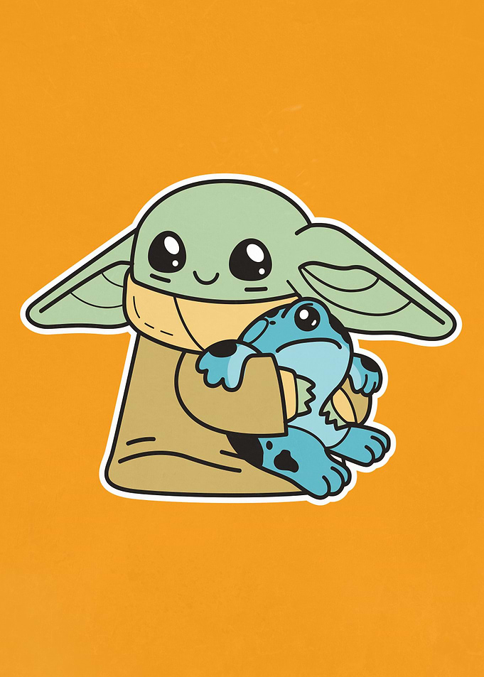 Grogu With Cuddly Toy