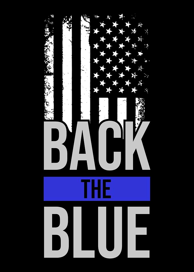Back The Blue Flag Police