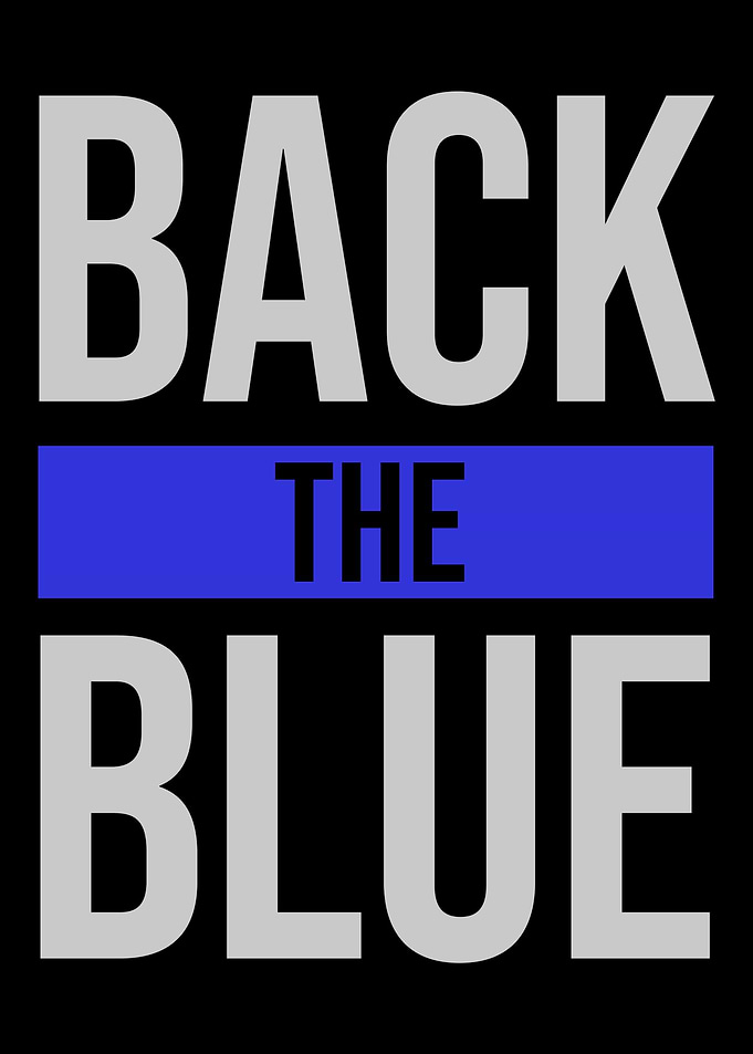 Back The Blue Text Police