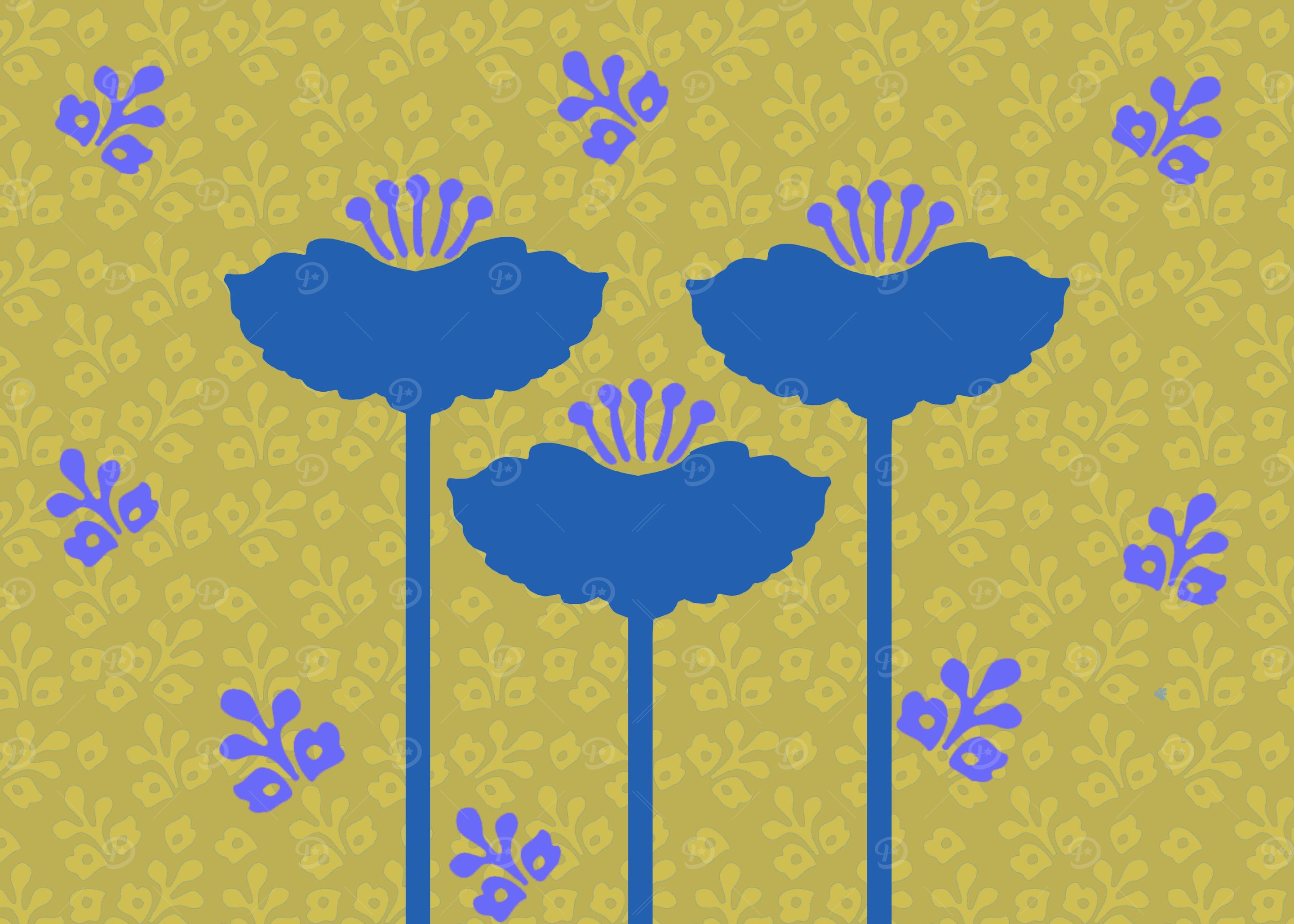 Tall Blue Flowers Japanese