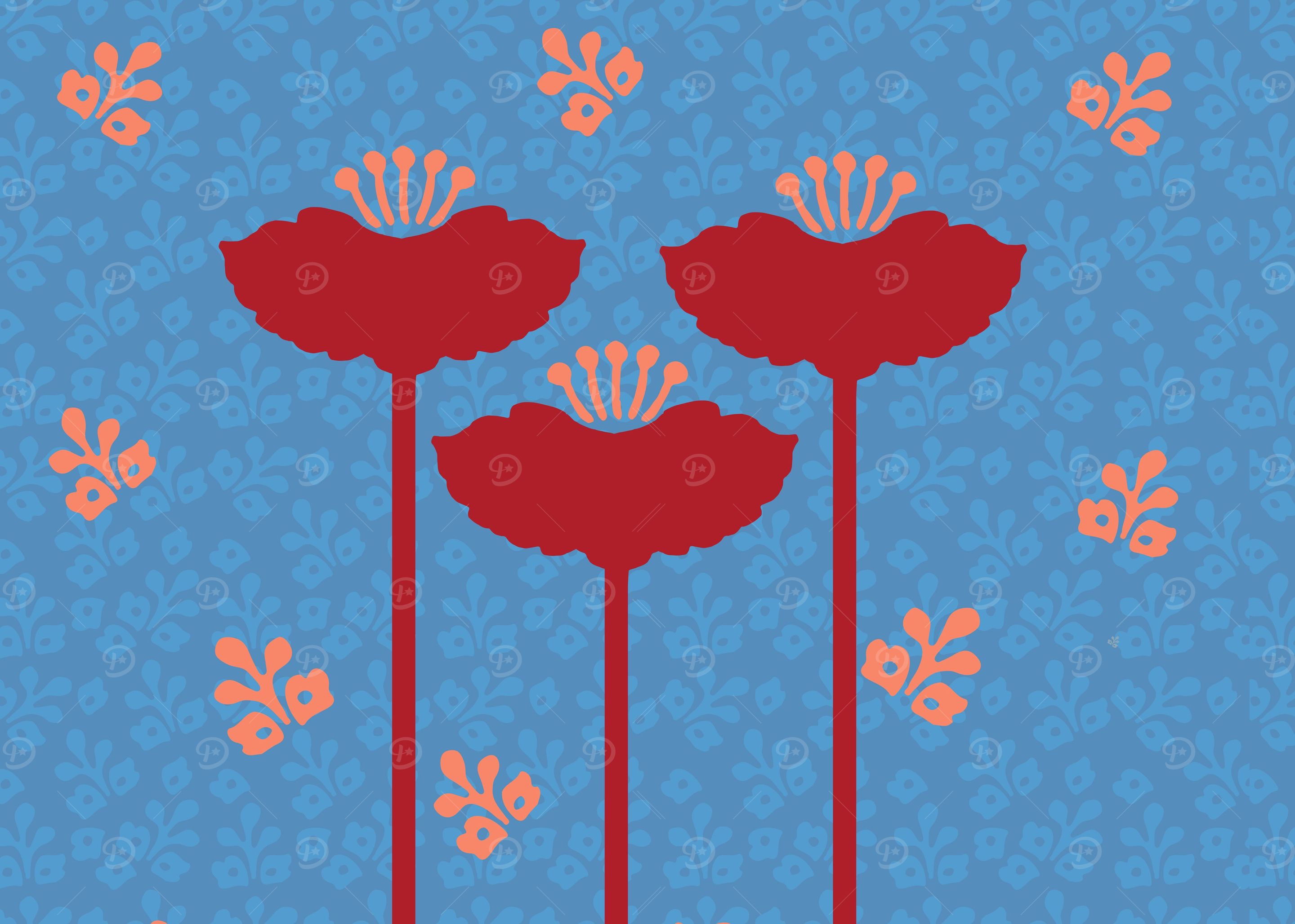 Tall Red Flowers Japanese