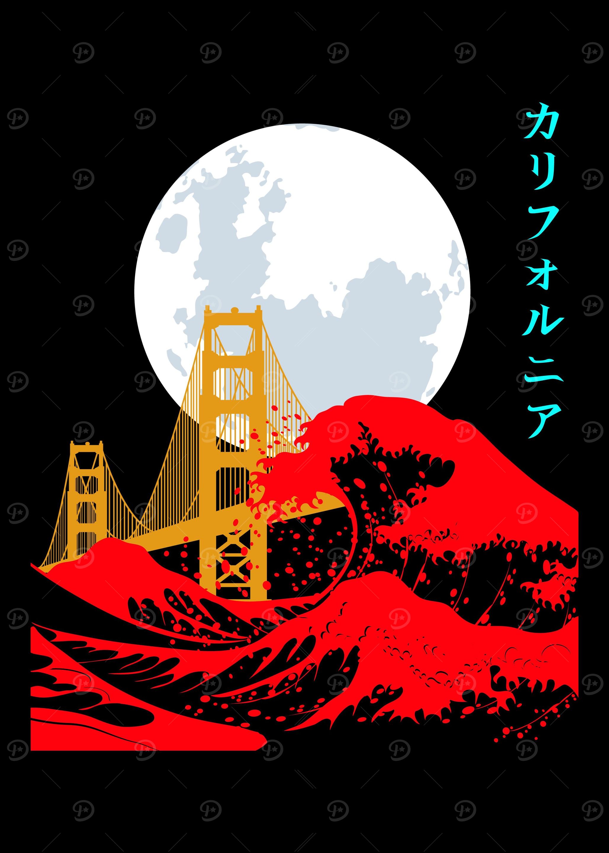 Gate Bridge Japanese Wave
