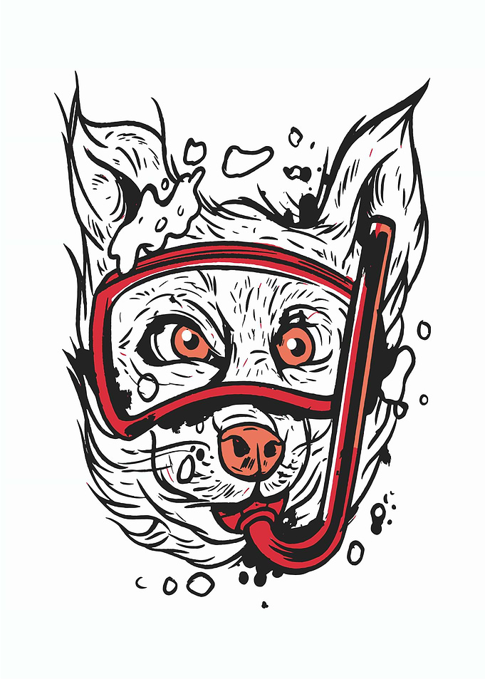 CUTE DOG SNORKEL