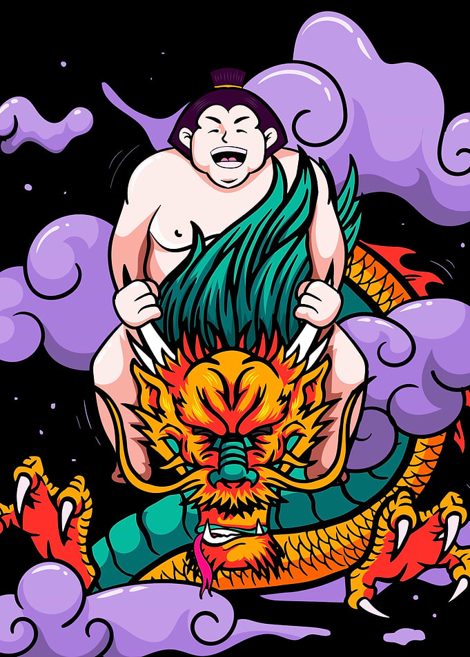 Japanese Sumo Dragon