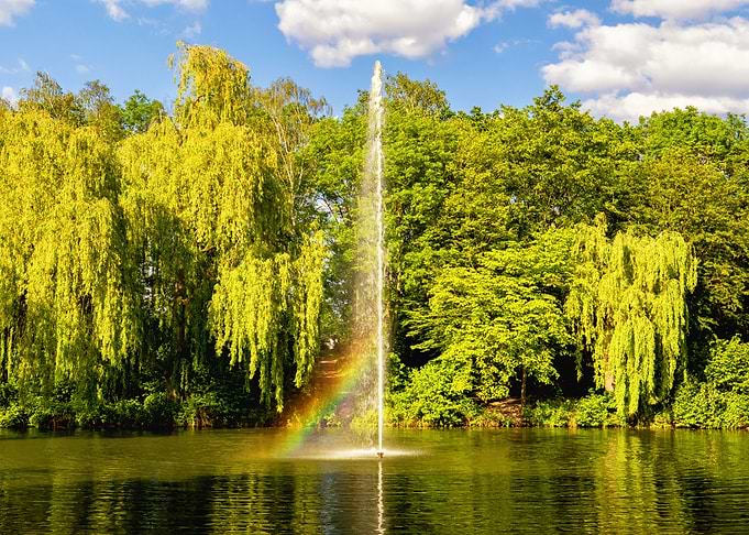 LGBT colors flag fountain