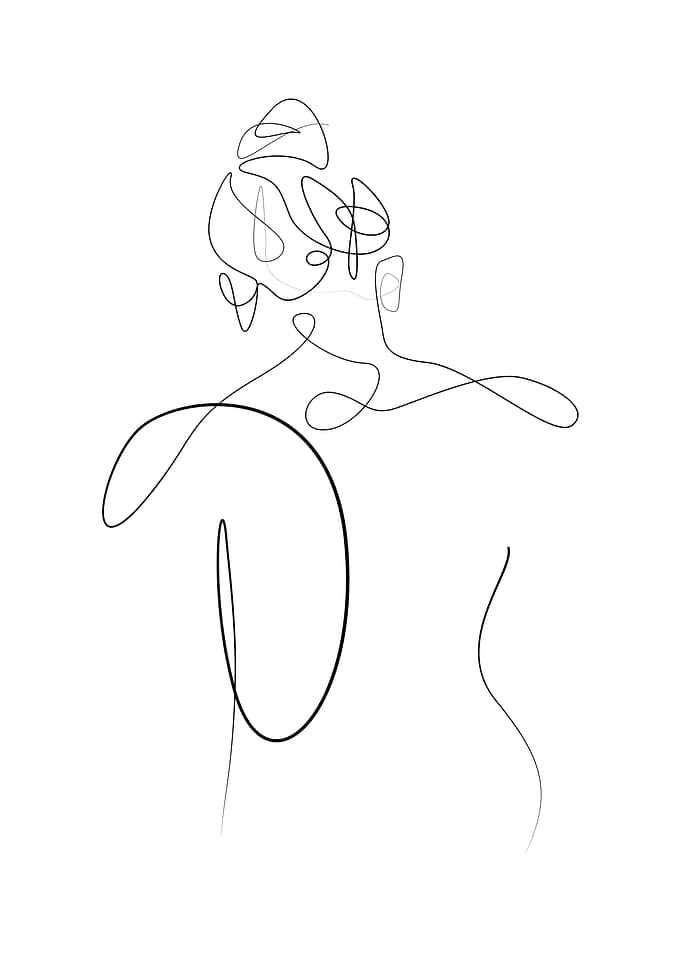 One Line Art Body Woman