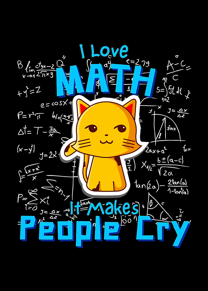 I Love Math Funny Cat Nerd