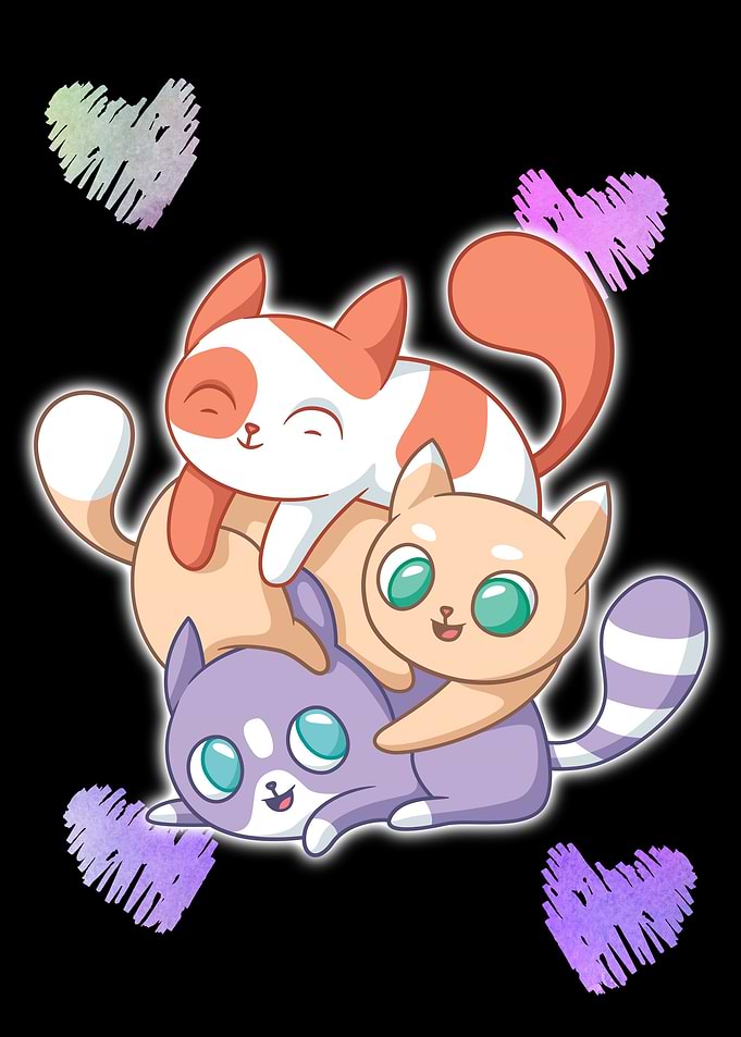 A bunch of cats
