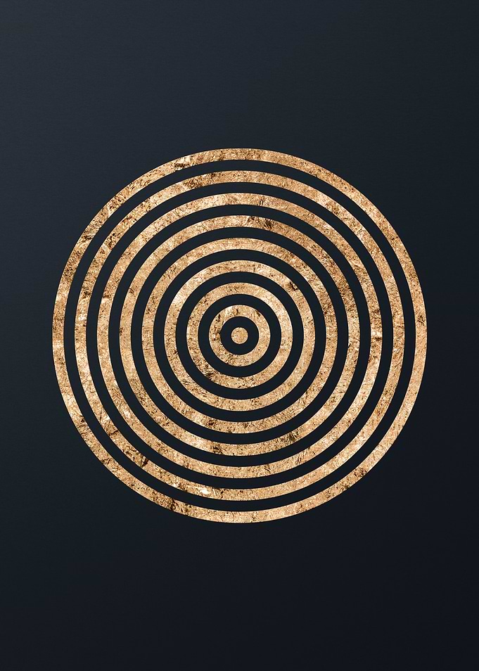 Gold Geometric Glyph Sign