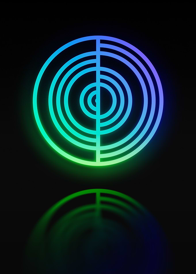 Neon Geometric Glyph Sign