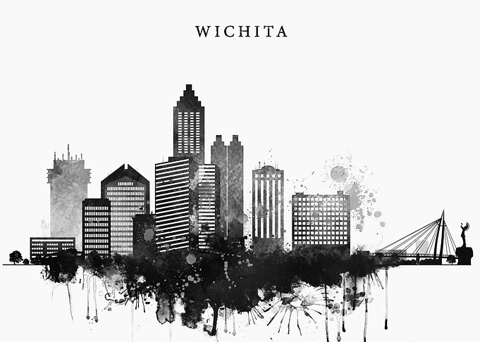 Wichita Kansas in Black