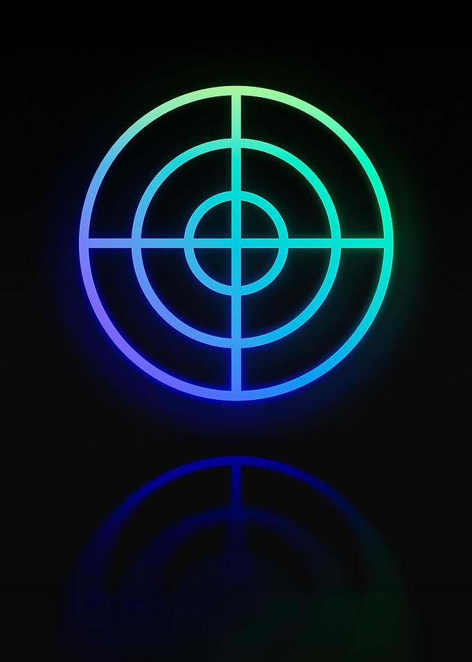 Neon Geometric Glyph Sign