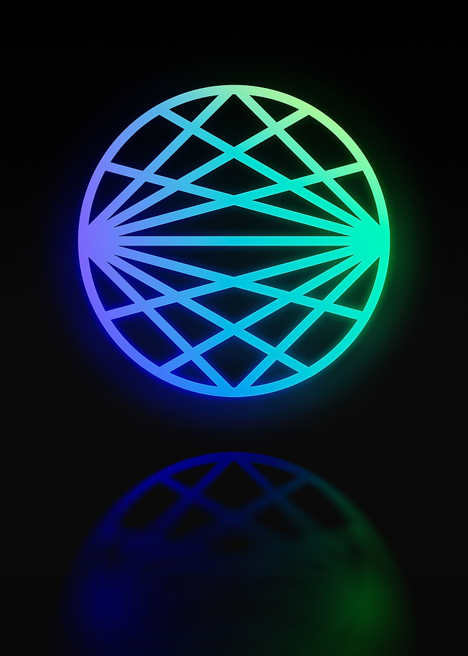 Neon Geometric Glyph Sign