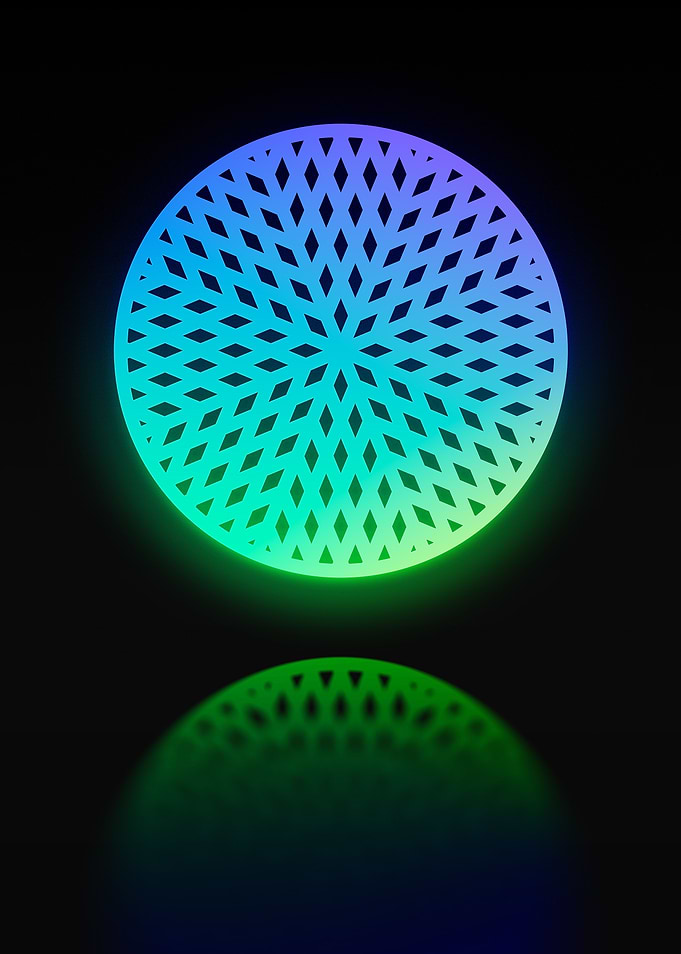 Neon Geometric Glyph Sign