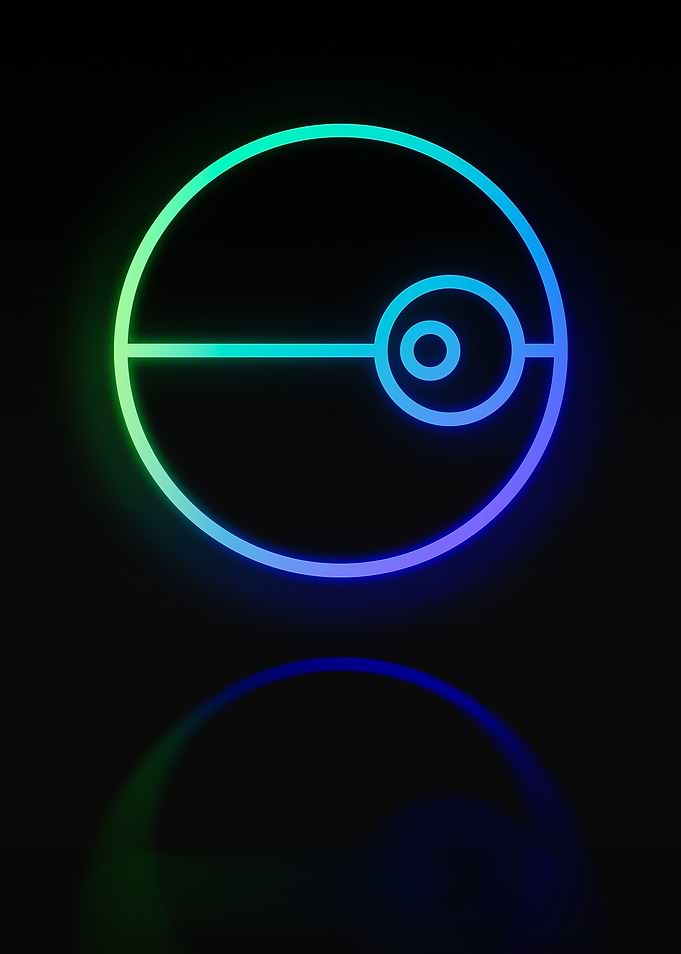 Neon Geometric Glyph Sign