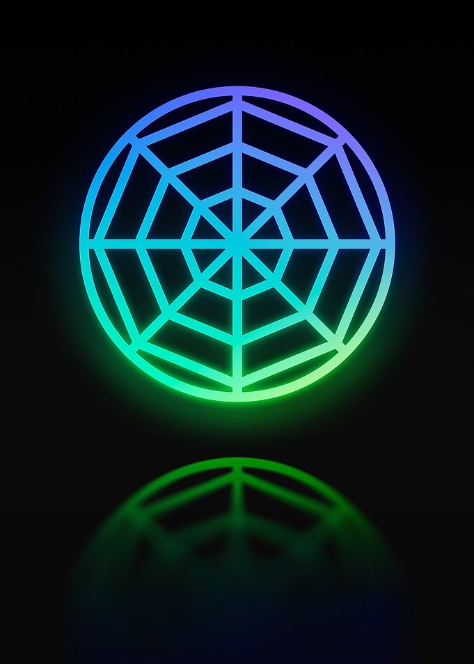 Neon Geometric Glyph Sign