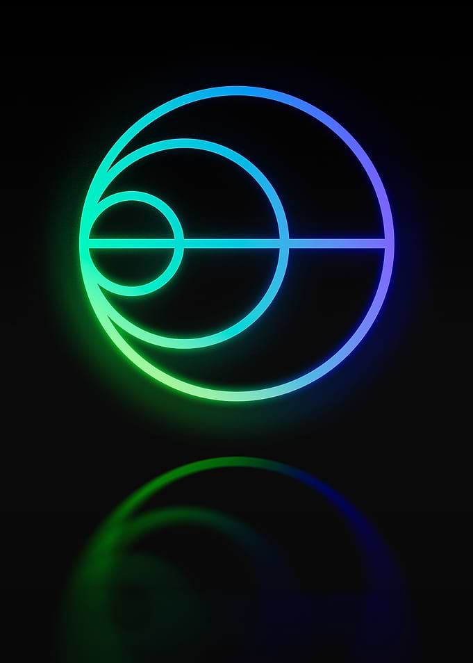 Neon Geometric Glyph Sign