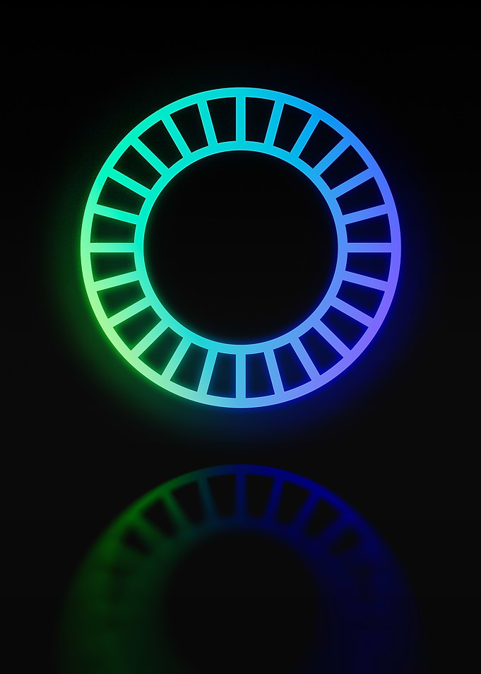 Neon Geometric Glyph Sign