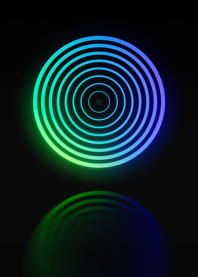 Neon Geometric Glyph Sign