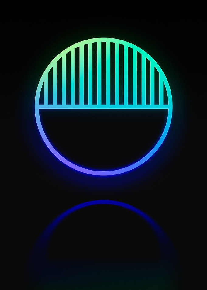Neon Geometric Glyph Sign