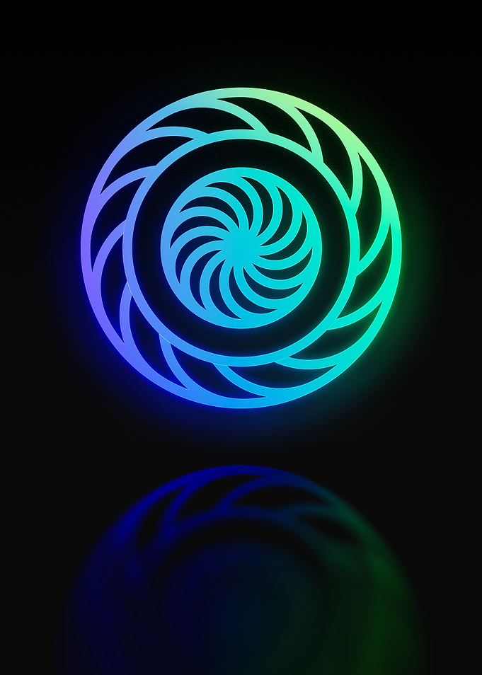 Neon Geometric Glyph Sign