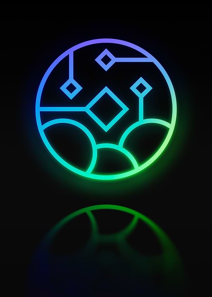 Neon Geometric Glyph Sign