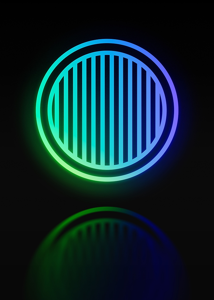 Neon Geometric Glyph Sign