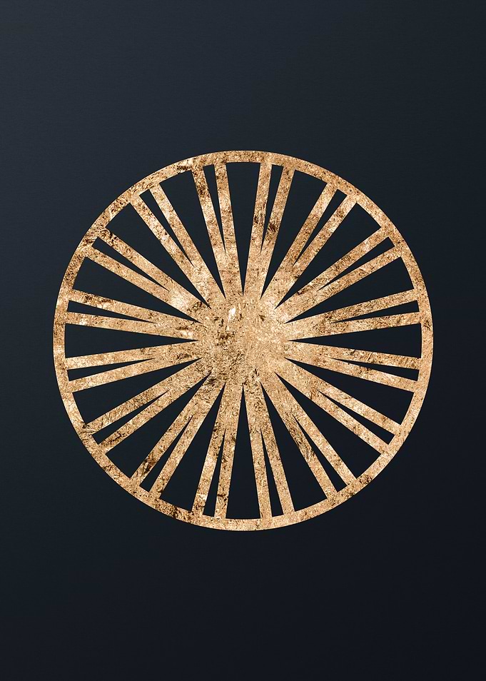 Gold Geometric Glyph Sign