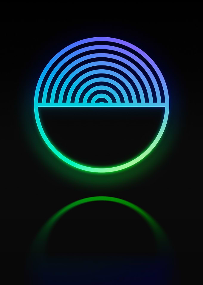 Neon Geometric Glyph Sign