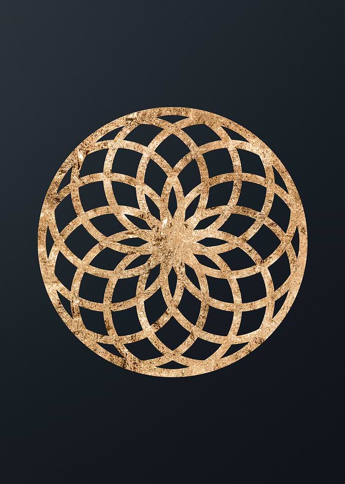 Gold Geometric Glyph Sign