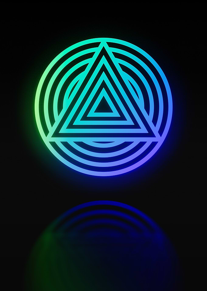 Neon Geometric Glyph Sign