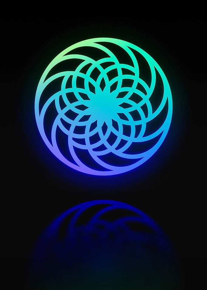 Neon Geometric Glyph Sign