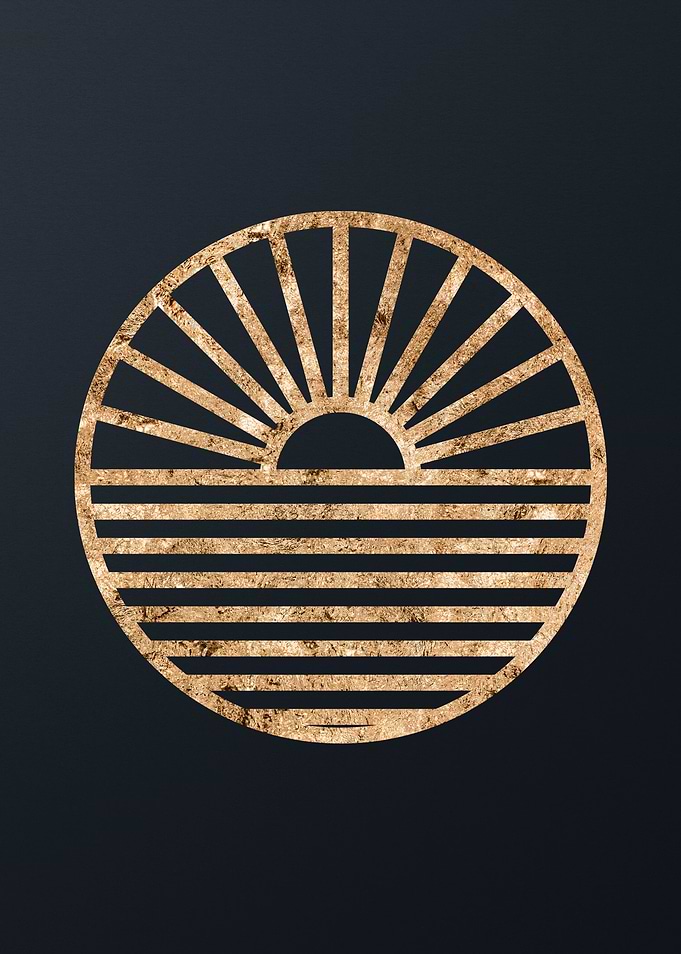 Gold Geometric Glyph Sign