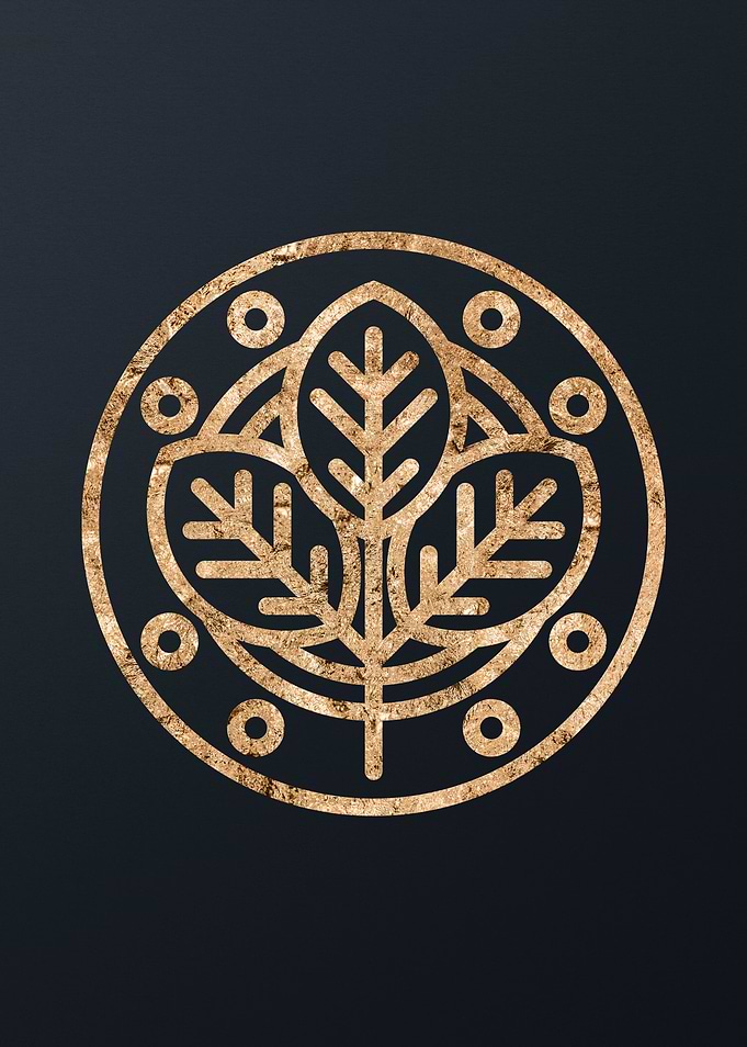 Gold Geometric Glyph Sign