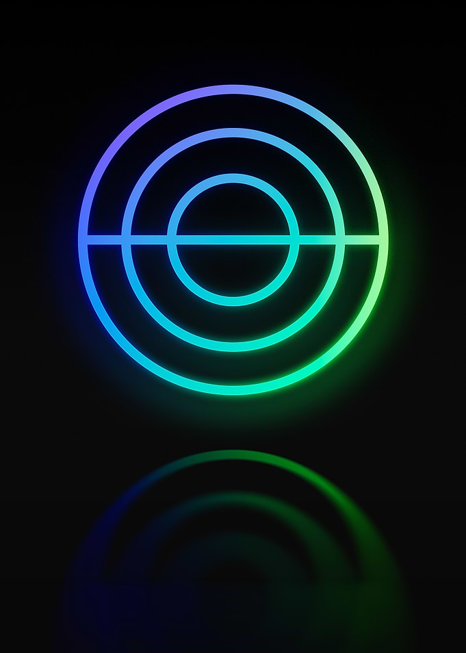 Neon Geometric Glyph Sign