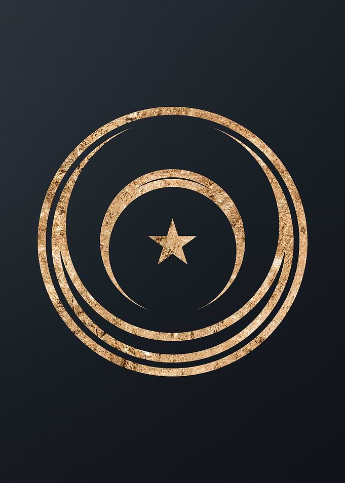 Gold Geometric Glyph Sign