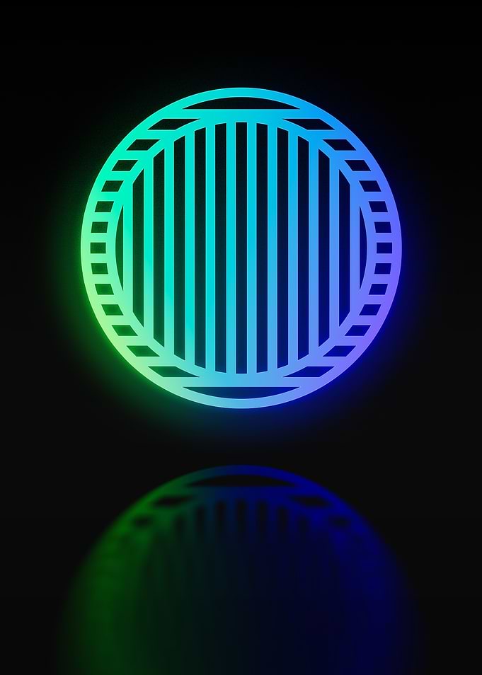 Neon Geometric Glyph Sign