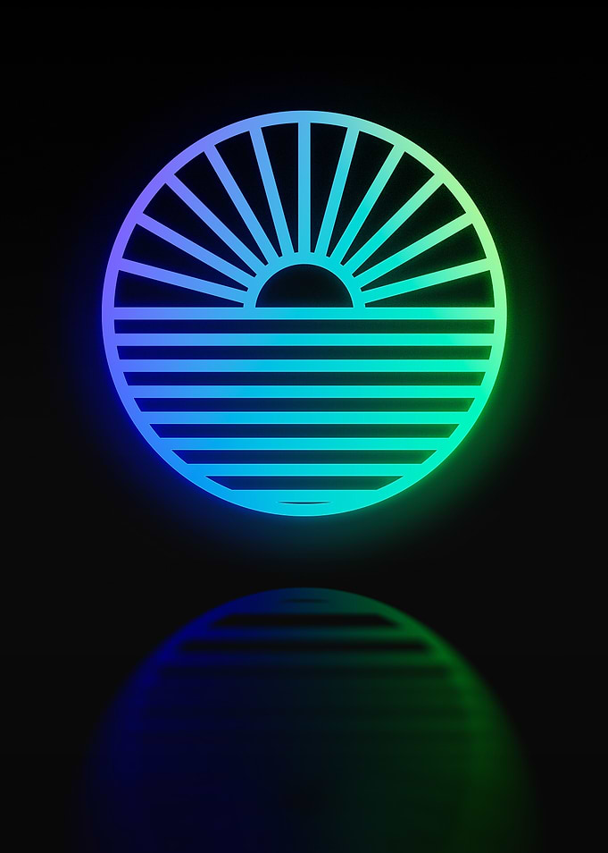 Neon Geometric Glyph Sign