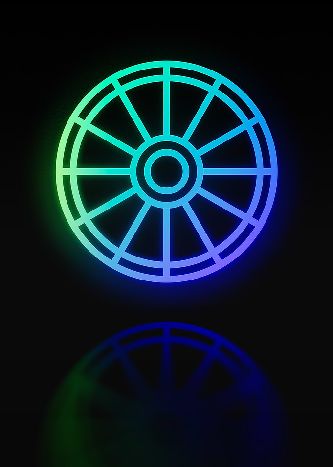 Neon Geometric Glyph Sign