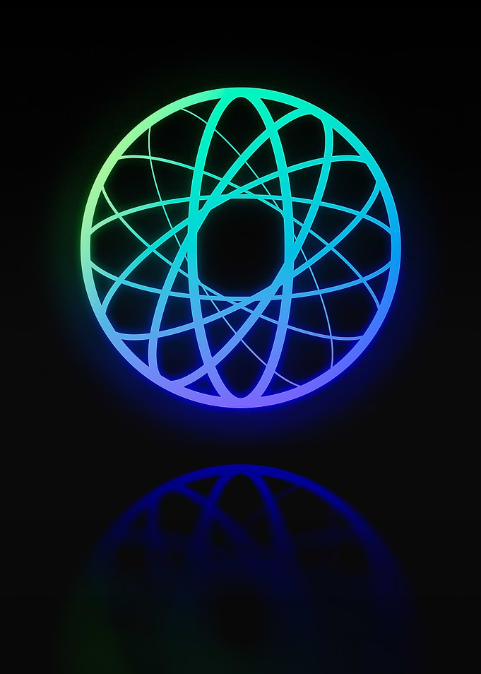 Neon Geometric Glyph Sign