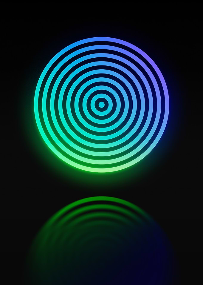 Neon Geometric Glyph Sign