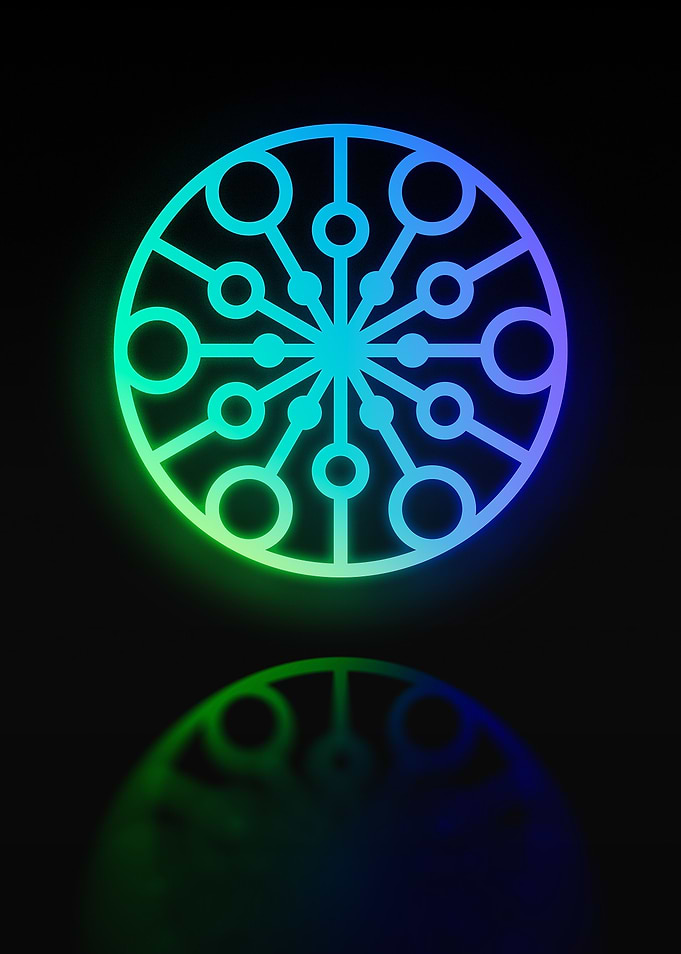 Neon Geometric Glyph Sign