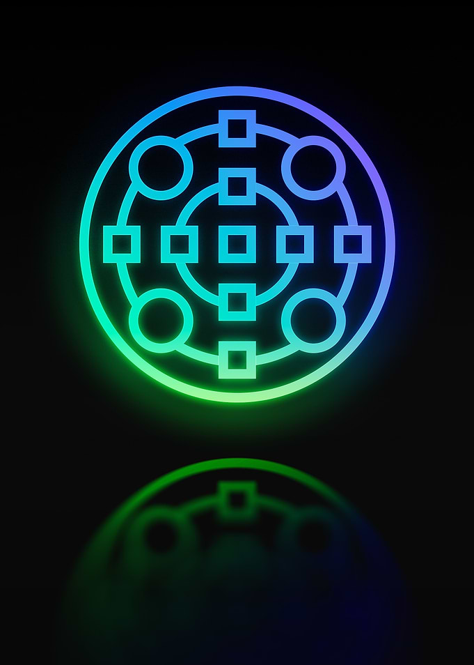 Neon Geometric Glyph Sign