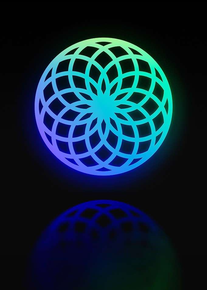 Neon Geometric Glyph Sign