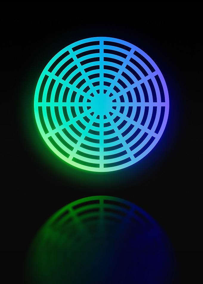 Neon Geometric Glyph Sign