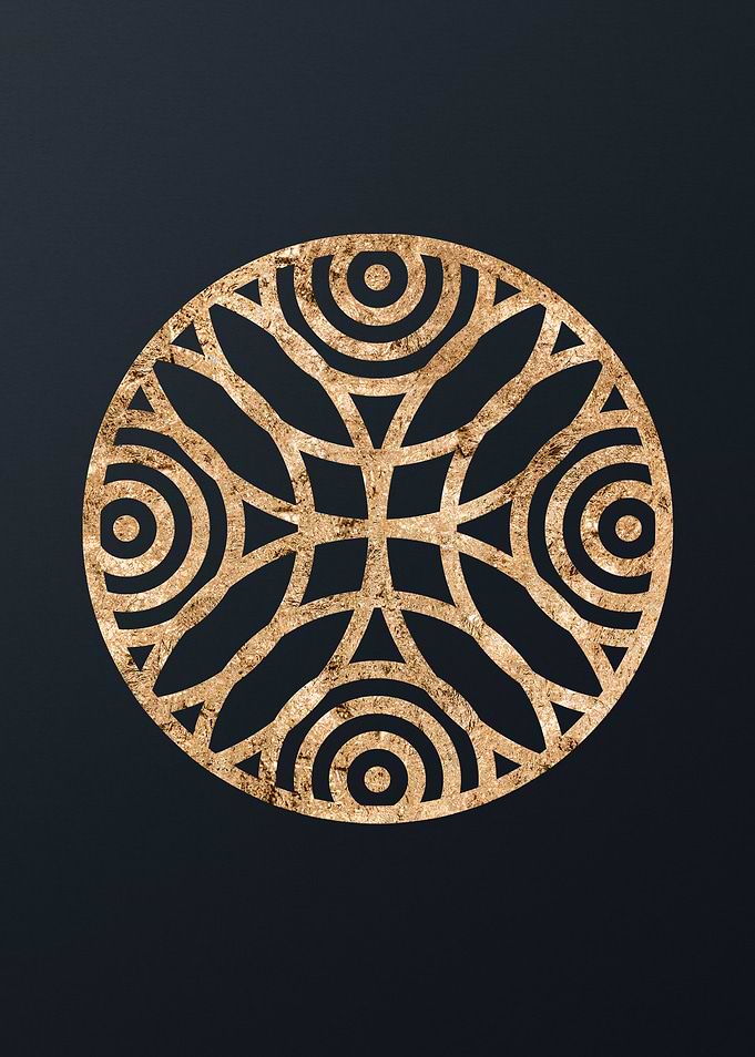 Gold Geometric Glyph Sign