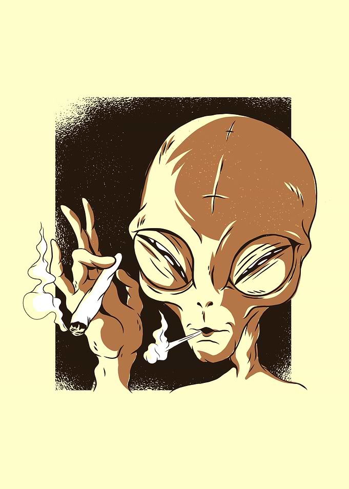 WEED SMOKING ALIEN