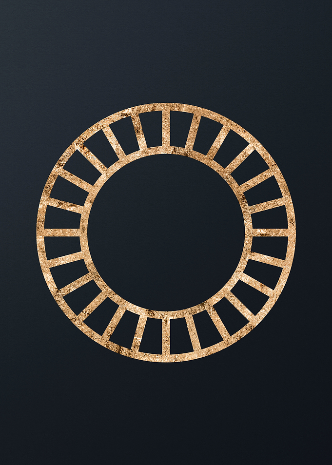 Gold Geometric Glyph Sign