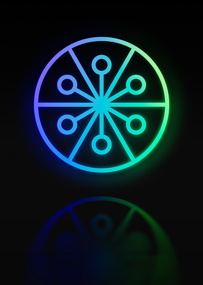 Neon Geometric Glyph Sign
